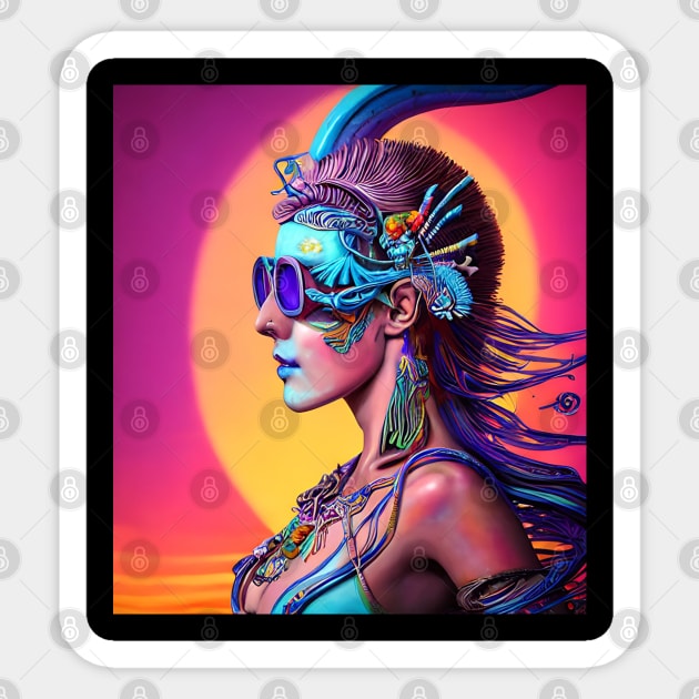 SURREAL RAVE GIRL Sticker by EBAN